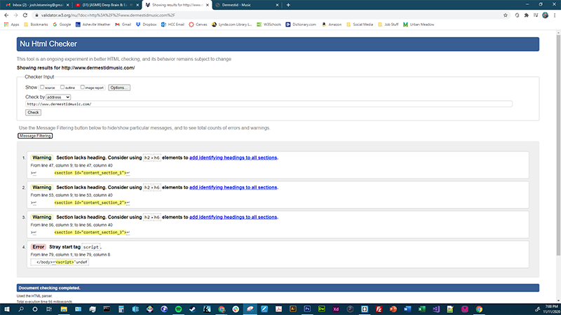 Dermestid Site in Website Validator